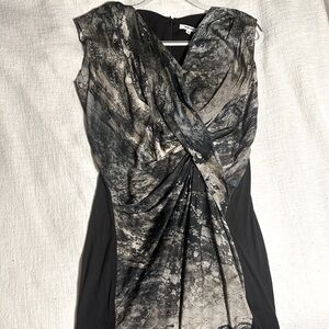 Helmut Lang silk acid-wash print mini dress, size 6